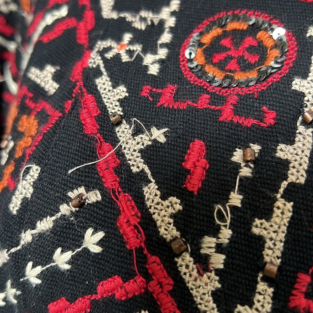 Ecote Aztec Beaded Boho Multicolor Patterned Blaz… - image 5